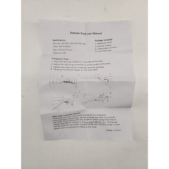 Plastic Bedside Shelf for Bunk Bed & Top Bunk Bed Side Table Tray Organizer - Picture 7 of 7